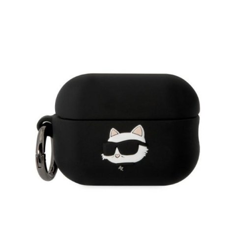 Etui Apple AirPods Pro 2 Karl Lagerfeld Choupette 3D czarne silikonowe