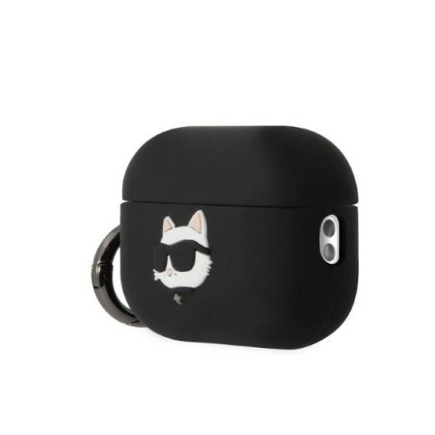 Etui Apple AirPods Pro 2 Karl Lagerfeld Choupette 3D czarne silikonowe