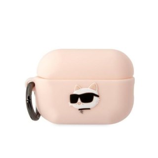 Etui na AirPods Pro 2 Karl Lagerfeld Choupette 3D różowe silikonowe