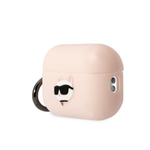 Etui na AirPods Pro 2 Karl Lagerfeld Choupette 3D różowe silikonowe