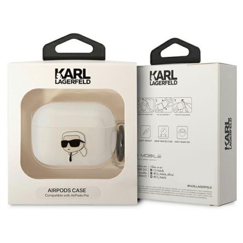 Etui na AirPods Pro Karl Lagerfeld KLAPHNIKTCT przezroczyste z głową Karla