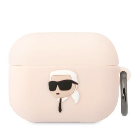 Etui na Apple AirPods Pro Karl Lagerfeld różowe silikonowe 3D Karl Head