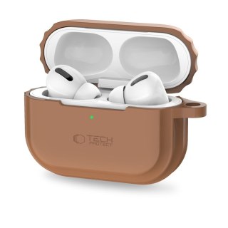 Etui Apple AirPods Pro 1/2 silikonowe z linką brązowe Tech-Protect