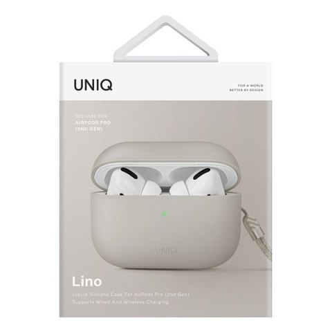 Etui Apple AirPods Pro 2 UNIQ Lino Silicone beżowe - Ochrona i styl