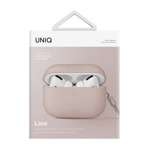 Etui Apple AirPods Pro 2 UNIQ Lino Silicone różowe - silikonowe etui