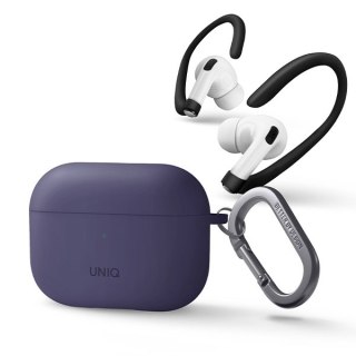 Etui UNIQ Nexo Apple AirPods Pro 2 + Ear Hooks Silicone purpurowy/fig purple