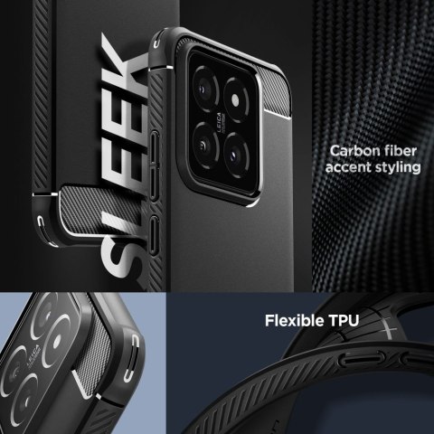 Etui na telefon Xiaomi 14 Spigen Rugged Pancerne Matte Czarne