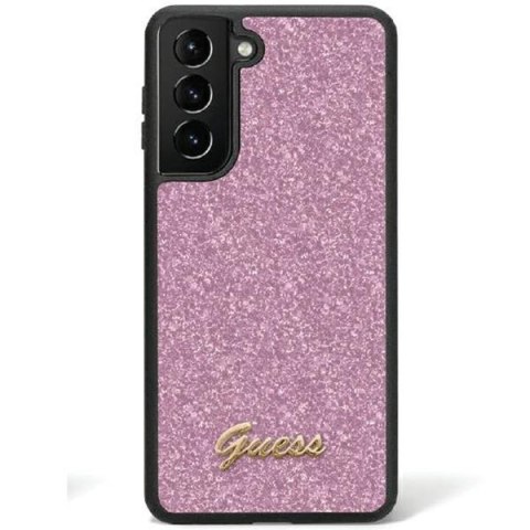 Etui na telefon Samsung Galaxy S24 Ultra Guess fioletowe Glitter Script