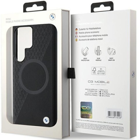 Etui BMW BMHMS24L23RTPK Samsung Galaxy S24 Ultra hardcase Signature Leather Half Textured & Circle MagSafe czarny/black