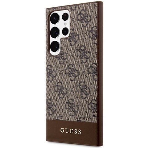 Etui na telefon Samsung Galaxy S24 Ultra Guess brązowe hardcase 4G