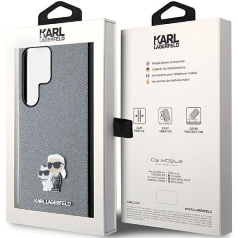 Etui na telefon Samsung Galaxy S24 Ultra Karl Lagerfeld Saffiano szare