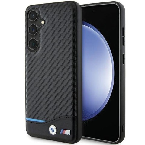 Etui na telefon Samsung Galaxy S24+ Plus BMW Leather Carbon czarne