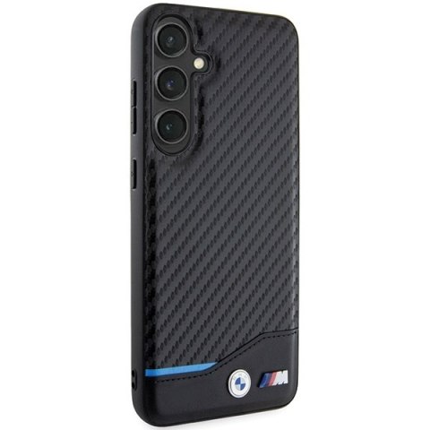 Etui na telefon Samsung Galaxy S24+ Plus BMW Leather Carbon czarne