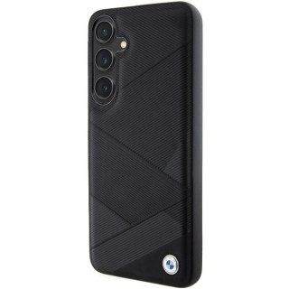 Etui BMW BMHCS24M23RCGPK Samsung Galaxy S24+ Plus hardcase Signature Leather Crossing Lines Pattern czarny/black