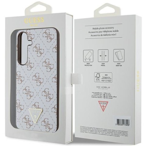 Etui na telefon Samsung Galaxy S24+ Plus Guess białe hardcase 4G Triangle