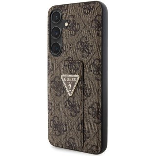 Etui na telefon Samsung Galaxy S24+ Plus Guess brązowe z Grip Stand