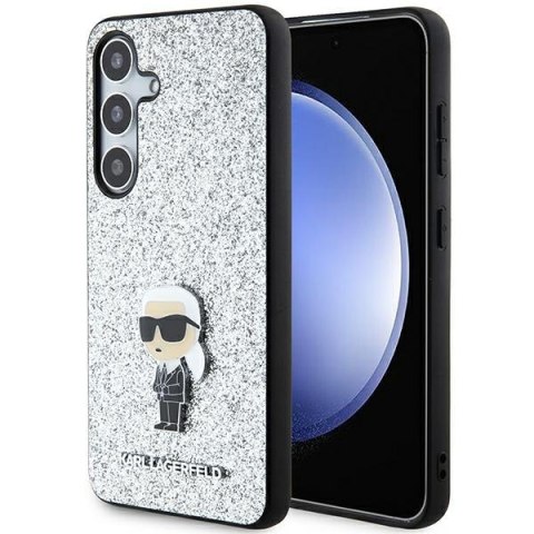 Etui na telefon Samsung Galaxy S24+ Plus Karl Lagerfeld Ikonik Logo srebrne