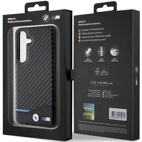 Etui na telefon Samsung Galaxy S24 BMW Leather Carbon czarne