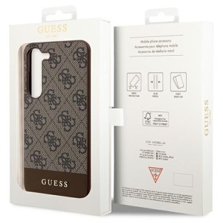 Etui na telefon Samsung Galaxy S24 Guess brązowe hardcase 4G Stripe