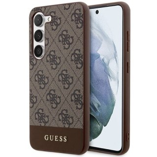 Etui na telefon Samsung Galaxy S24 Guess brązowe hardcase 4G Stripe