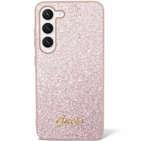 Etui na telefon Samsung Galaxy S24 Guess różowe hardcase Glitter Script