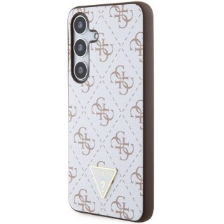 Etui na telefon Samsung Galaxy S24 Guess białe hardcase 4G Triangle