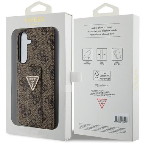 Etui na telefon Samsung Galaxy S24 Guess brązowe hardcase Grip Stand