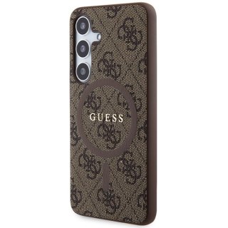 Etui na telefon Samsung Galaxy S24 Guess brązowe hardcase MagSafe