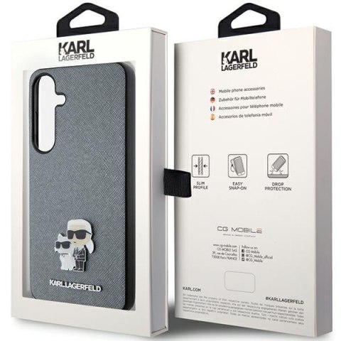 Etui na telefon Samsung Galaxy S24 Karl Lagerfeld Saffiano szare