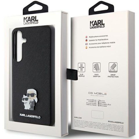 Etui na telefon Samsung Galaxy S24 Karl Lagerfeld Saffiano z metalowym pinem