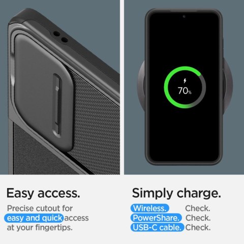 Etui na telefon Samsung Galaxy S24 Spigen Optik Pancerne Czarne