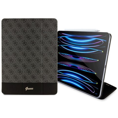 Etui Guess GUFCP12PS4SGK Apple iPad Pro 12.9 2020/2021/2022 (4., 5. i 6. generacji) czarny/black 4G Stripe Allover