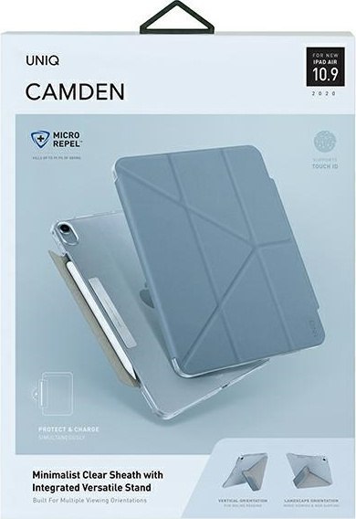 Etui UNIQ Camden Apple iPad Air 10.9 2020/2022 (4. i 5. generacji) / iPad Air 11 2024 (6. generacji) niebieski/blue Antimicrobia