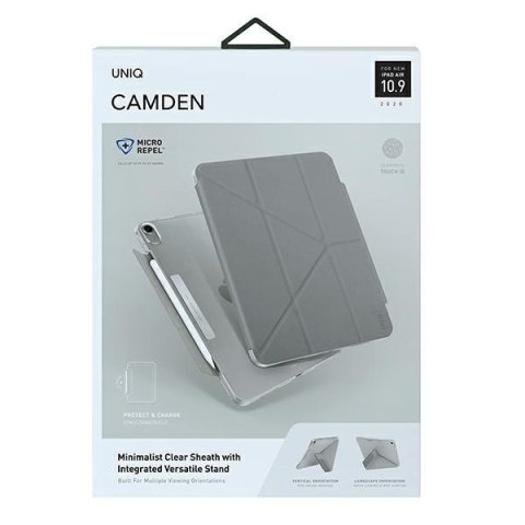 Etui UNIQ Camden Apple iPad Air 10.9 2020/2022 (4. i 5. generacji) / iPad Air 11 2024 (6. generacji) szary/fossil grey Antimicro