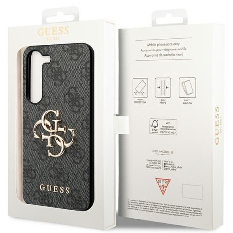 Etui na telefon Samsung Galaxy A35 Guess czarne hardcase z metalowym logo