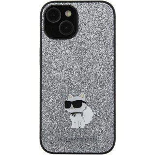 Etui Karl Lagerfeld KLHCSA35GCNPSG Samsung Galaxy A35 hardcase Fixed Glitter Choupette Logo Metal Pin srebrny/silver