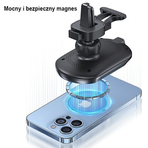 Magnetyczny uchwyt samochodowy USAMS 15W Wireless Charging Air Vent czarny