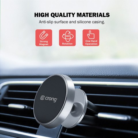 Magnetyczny uchwyt samochodowy Crong Magnetic Smart Car Holder czarny