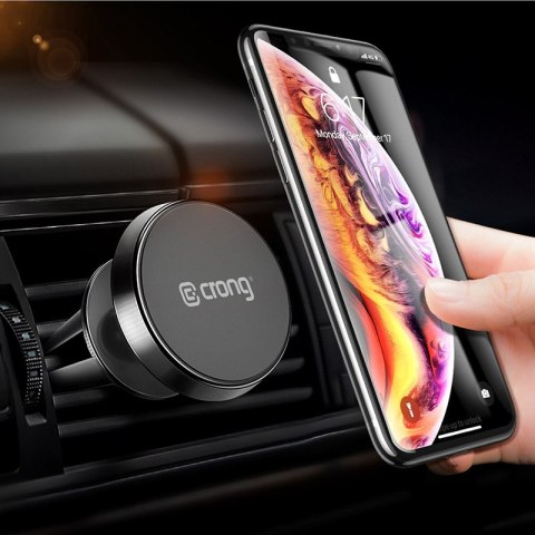 Magnetyczny uchwyt samochodowy Crong Magnetic Smart Car Holder czarny