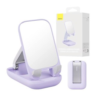 Uchwyt biurkowy Baseus Folding Phone Stand Mirror fioletowy - Stojak na telefon