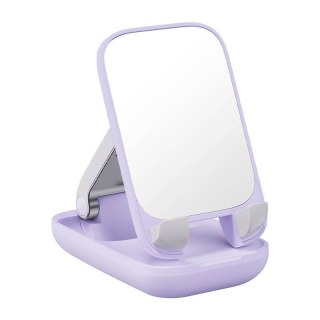 Uchwyt biurkowy Baseus Folding Phone Stand Mirror fioletowy - Stojak na telefon