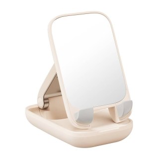 Uchwyt biurkowy Baseus Folding Phone Stand Mirror jasny róż - stabilny i stylowy