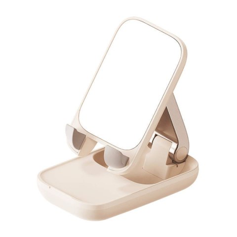 Uchwyt biurkowy Baseus Folding Phone Stand Mirror jasny róż - stabilny i stylowy