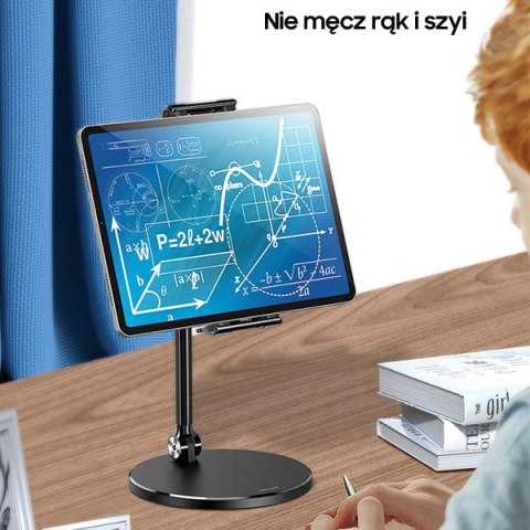 Uchwyt biurkowy USAMS na telefon/tablet biały - metalowy stojak ZJ057