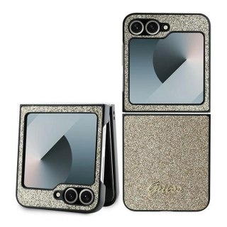 Etui Guess GUHCZF6HGGSHD Samsung Galaxy Z Flip6 4G Glitter Script złoty