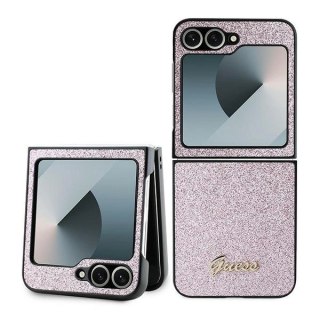 Etui Guess GUHCZF6HGGSHP Samsung Galaxy Z Flip6 4G Glitter Script różowy