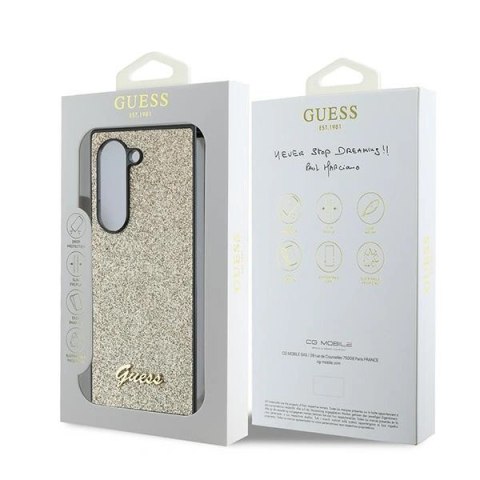 Etui Guess GUHCZFD6HGGSHD Samsung Galaxy Z Fold6 4G Glitter Script złoty