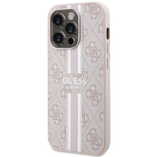 Etui na telefon iPhone 15 Pro Max Guess 4G MagSafe Różowe Stripes