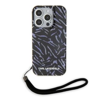 Etui na telefon iPhone 15 Pro Max Karl Lagerfeld fioletowe Zebra