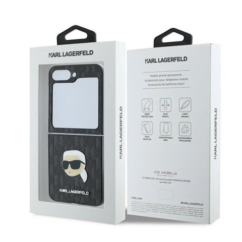 Etui na telefon Samsung Galaxy Z Flip6 Karl Lagerfeld Saffiano Monogram